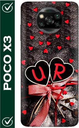 FULLYIDEA Back Cover for POCO X3, Letter U, Alphabet U, Name U, Letter U With R, U Love R