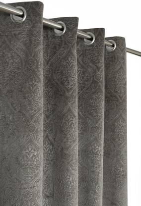 MGK Furnishing 152 cm (5 ft) Velvet Semi Transparent Window Curtain (Pack Of 2)