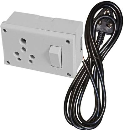 Flysmart Switch Socket Combined Extension Box for Cooler, Washing Machine 5 A Three Pin Socket