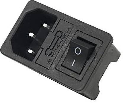 Electronic Spices 2Pcs IEC Power Entry Module Male 3 Position, 250VAC, 15 Amp Switch Fuse Straight Electronic Components Electronic Hobby Kit