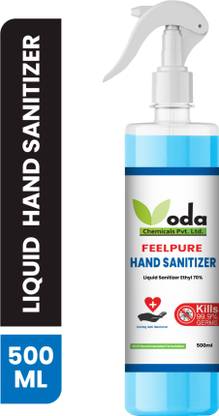 ODA FEELPURE iNSTA  Ethyl 70% Liquid | India's #1 Brand Trigger Spray 500ml Hand Sanitizer Bottle