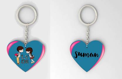 Clouds Saara Name Beautiful Heart Shape Arclic Car Keychain (Pack Of 2) Key Chain