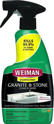 Weiman Granite Cleaner & Polish Spray for Countertops, Vanities, Fireplaces, 16 fl oz Kitchen Cleaner