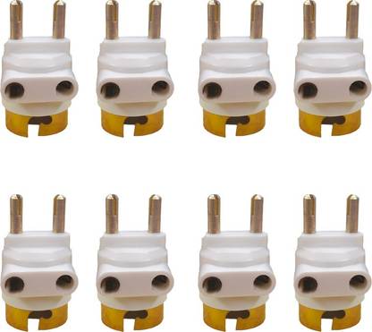 ASHIRWAD Bulb Holder - 2 Pin Parallel Adapter with Light/Bulb and Plug Socket (Pack of 8) Plastic Light Socket