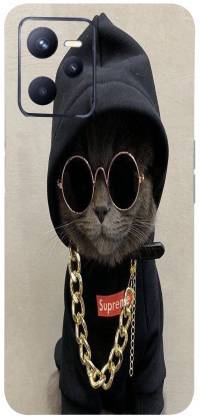 CLAXA Thug Life Cat Realme C35 Back Skin Guard, Thug Life Cat, REALME C35 Mobile Skin