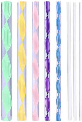 THR3E STROKES Mandala Tool Art Tool Set of 8 PCS Colourful Acrylic Flat Head Twisted Stick/Rod