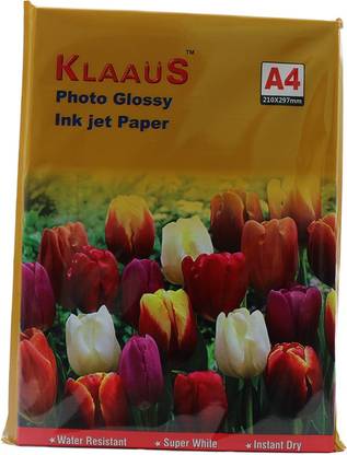 KLAAUS Glossy Unruled A4 Size 50 Sheet 210 gsm Photo Paper