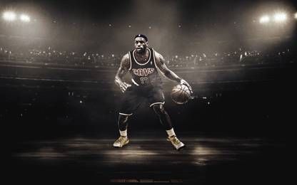 Wall Poster LeBron James Cleveland Jersey Greyscale POSTER PRINT ON 36X24 INCHES Photographic Paper