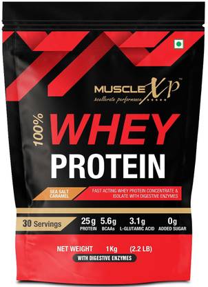 MuscleXP 100% Whey Protein with Whey Protein Isolate Blend (75g Protein) Whey Protein