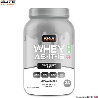 ELITE PROTEINS Elite Protein WHEY AS IT IS 80% 1KG UNFLAVOURED Protein Shake