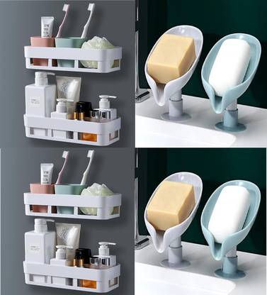 Attilio Multipurpose Kitchen Bathroom Rack Storage Shelves Plastic Wall Shelf