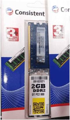 Consistent 2GB DDR2 2 GB (Single Channel) PC DDR2 (2GB DDR2)