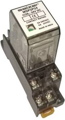 Salzer 8Pin 2C/O 2Pole 24V DC 5Amp (L&T) Make General Purpose Relay With Base