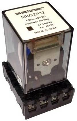 Salzer 8Pin 2C/O 2Pole 12V DC 5Amp (L&T) Miniature Relay - MKG2P12VDC with base