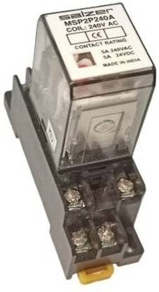 Salzer 8Pin 2C/O 2Pole 240V AC 5Amp (L&T) Make General Purpose Relay With Base