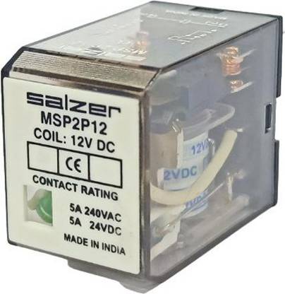Salzer 8Pin 2C/O 2Pole 12V DC 5Amp (L&T) Make General Purpose Relay