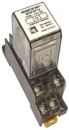 Salzer 8Pin 2C/O 2Pole 12V DC 5Amp (L&T) Make General Purpose Relay With Base