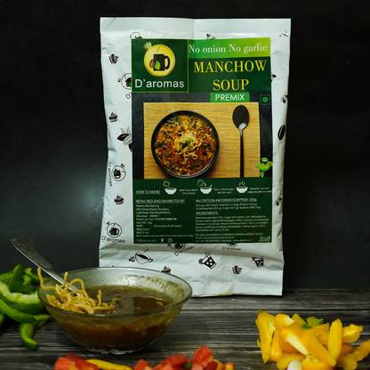 D'aromas Instant Manchow Soup Premix Mix Powder, Veg, No Artificial Flavour & Colour