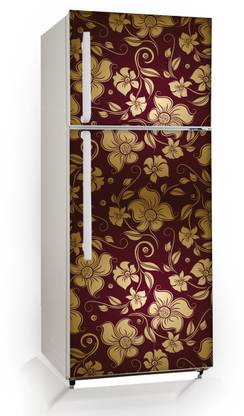 digital print world 160 cm Fridge Wallpaper Sticker Flower Design(160CM X 60CM) Self Adhesive Sticker