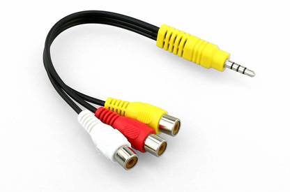 DEVBHOOMI RCA Audio Video Cable 0.35 m DB-High Speed 3.5 mm Male Jack to 3 Video AV Wire Cord