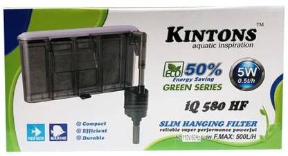kintons IQ-580HF Aquarium Slim Hanging Filter | 5W | 500L/H Power Aquarium Filter