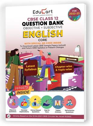 Educart CBSE Class 12 English Question Bank For 2022-23 (OLD)