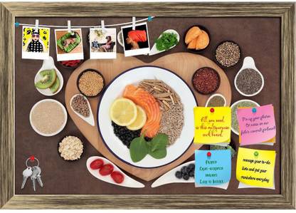 Artzfolio Heart Shaped Food Selection Display Notice Pin Board Soft Board with Push Pins Cork Bulletin Board