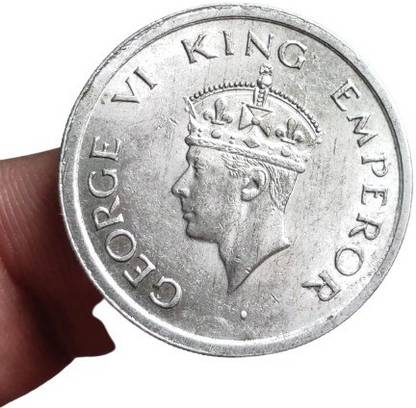 COINS WORLD ONE RUPEE LAHORE MINT 1947 KING GEORGE VI HIGH GRADE COIN Medieval Coin Collection