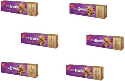 PARLE HIDE & SEEK CHOCO ROLLS 120X6 (PACK OF 6 ) Cookies Biscuit