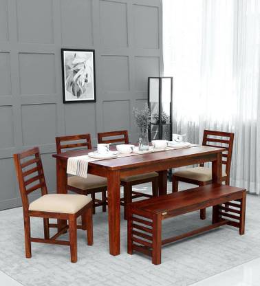 SMAART CRAAFTS Solid Wood 6 Seater Dining Set