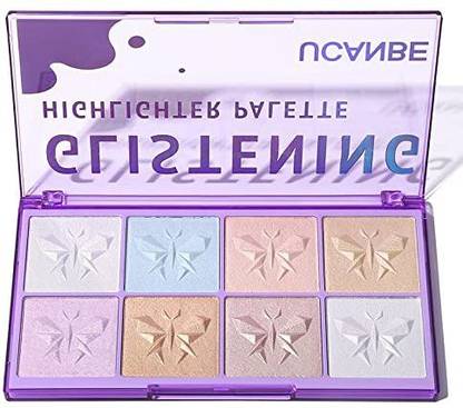 Cosluxe UCANBE Glistening Highlighter Palette, 8 Colors Make Up Palette Set 28.8 g