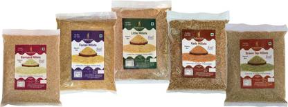 Pratham Greens Unpolished Millets Combo Pack Foxtail Kodo Barnyard Browntop Little Millet Mixed Millet