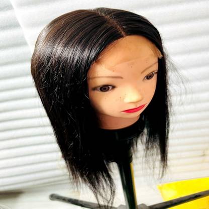 golden hair int Chemotherapy wig for cancer patients 22inch 100% Human hair middle parting Hair Extension