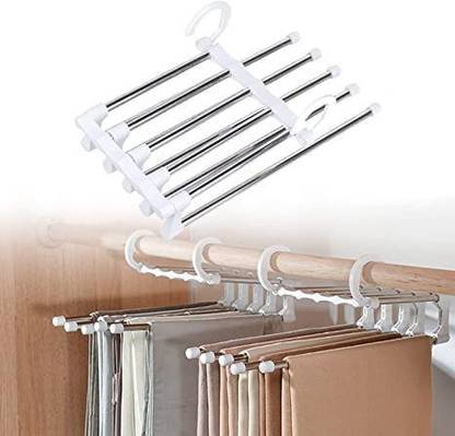 Cpixen 5 in 1 Multi-Layer Hanging Rack Stainless Steel Closet Organizer, Regular Organizer, Handbag Organizer