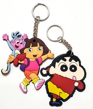 ShopTalk ShinChan And Dora With Boots Rubber Key Chain