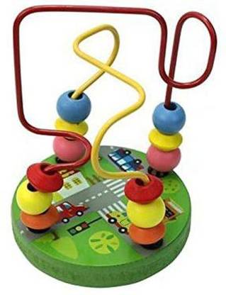KAARPAAGAA INC Traffic Around The Beads, Wood Educational Round Beads Cribs Stroller Toys