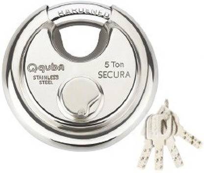 Quba 90mm secura disc with 4 computer keys (dimple) Padlock