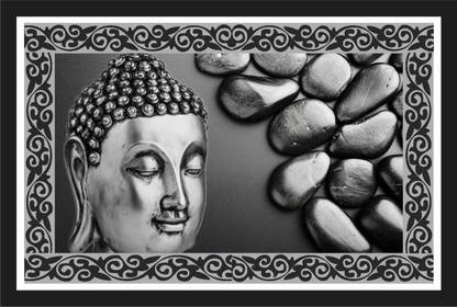 KartMax Lord Buddha Radium Painting Digital Reprint 10 inch x 19 inch Painting