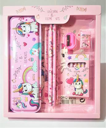 Shrinika 6 UNICORN STYLE STATIONARY Art Metal Pencil Box