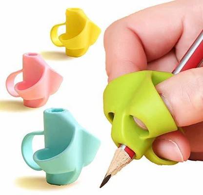 QWEEZER Silicone Pencil Grips for Kids Finger (Multicolor: Pack Of 3) Pencil Grip