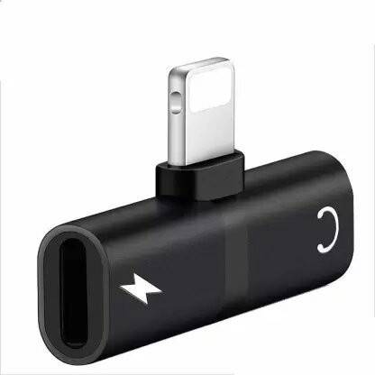 SANNO WORLD Black Black 2 in 1 Audio Adapter Headphone Splitter Lightning connector for IOS phone Phone Converter