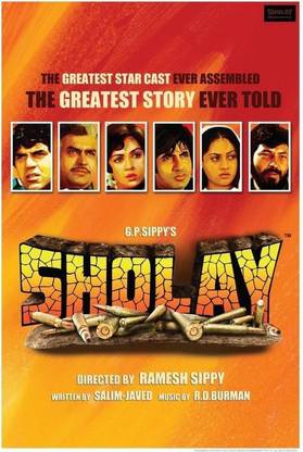 Sholay Poster POSTER PRINT ON 36X24 INCHES Photographic Paper
