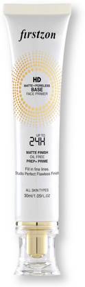 FIRSTZON HD matte finish pore blur mattifying gel base face makeup primer Primer  - 30 ml