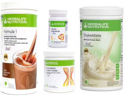 Herbalife Nutrition FORMULA-1 SHAKE CHOCOLATE+PROTEIN POWDER -200GM+AFRESH GINGER-+SHAKE MATE Protein Shake