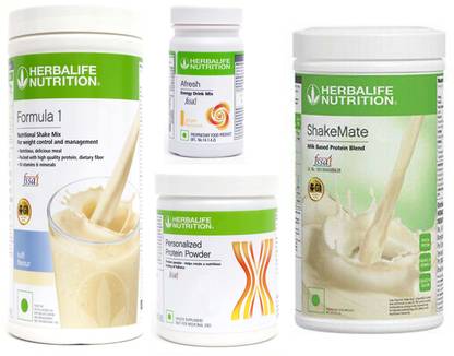 Herbalife Nutrition FORMULA-1 SHAKE KULFI+PROTEIN POWDER -200GM+AFRESH GINGER-+SHAKE MATE Protein Shake