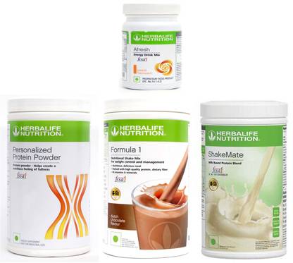 Herbalife Nutrition Formula 1 Shake Chocolate +Protein Powder-200+Afresh-Peach+ Shake Mate - Protein Shake