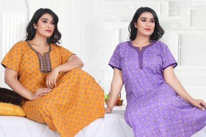 RADHEY ART Women Night Dress