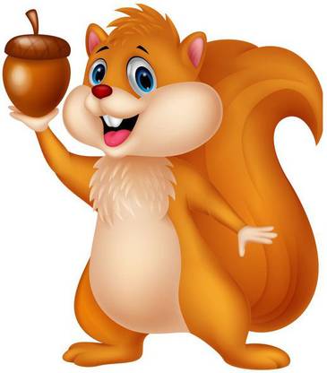 AK GRAPHICS 60 cm Chipmunk with nut wall sticker Self Adhesive Sticker