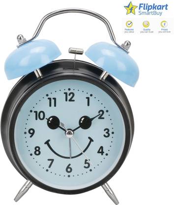Flipkart SmartBuy Analog LARGE SKYBLUEBLACK CLOCK design LED light table alarm Clock