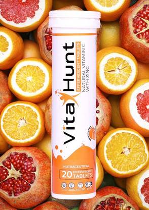 Vitahunt (MULT30) Vitamin C Effervescent Tablets 1000mg (Natural Vitamin C With Zinc)